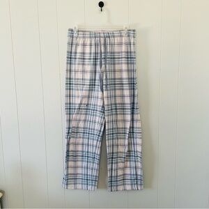 Plaid Lounge Pants in White and Blue
